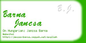 barna jancsa business card